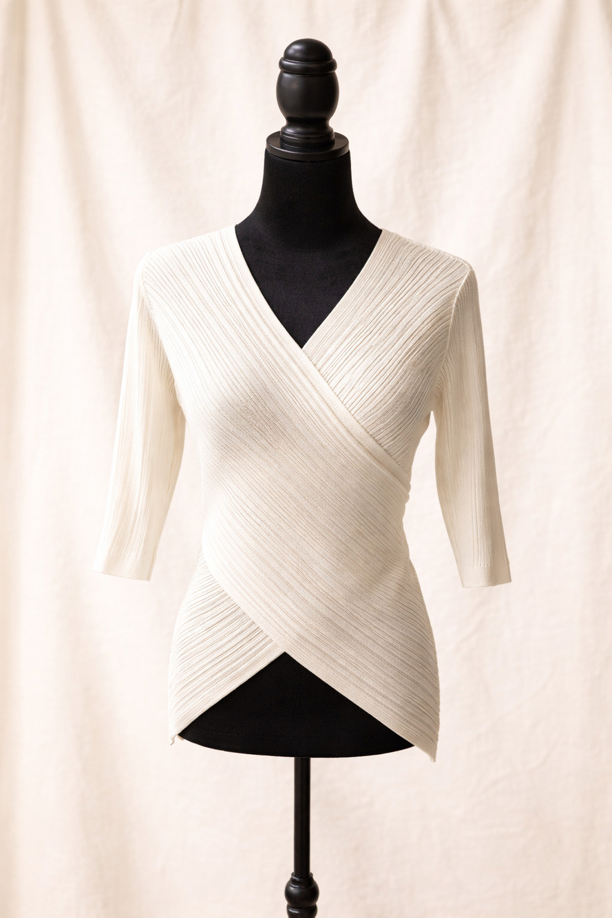 Ashley Stewart 18/20 Reversible Ribbed Wrap Sweater Plus Size Minimalist